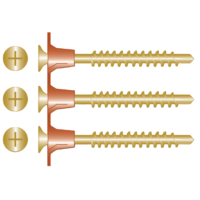 Collated Plasterboard Screws - Yellow Zinc - Fine St Teks Range