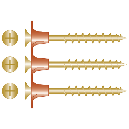 Collated Plasterboard Screws - Yellow Zinc - Coarse Range