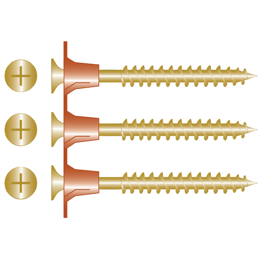 Collated Plasterboard Screws - Yellow Zinc - Fine Range