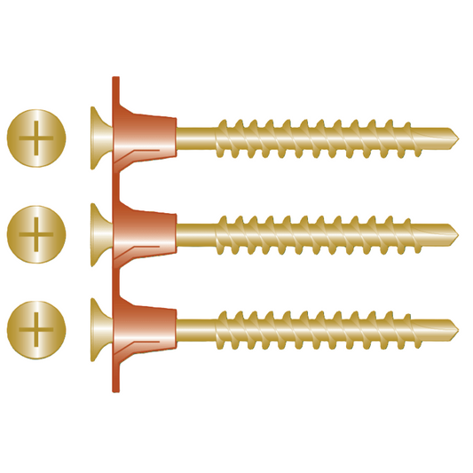 Collated Plasterboard Screws - Yellow Zinc - Fine St Teks Range