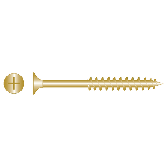 Plasterboard Screws, Phillips Drive - Yellow Zinc